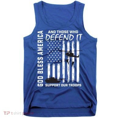 God Bless America Support Our Troops Veterans American Flag Meaningful Gift Tank Top