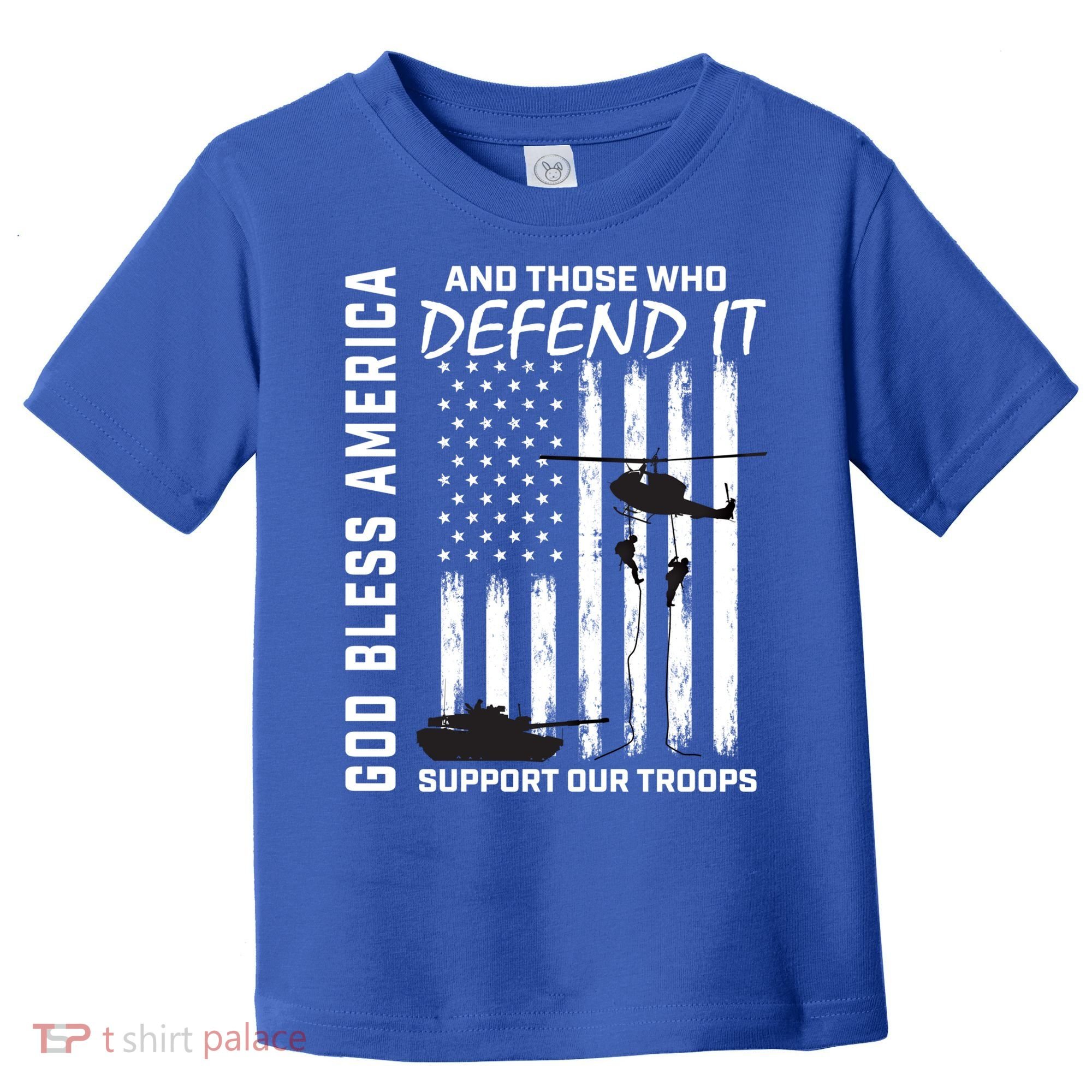 God Bless America Support Our Troops Veterans American Flag Meaningful Gift Toddler T-Shirt