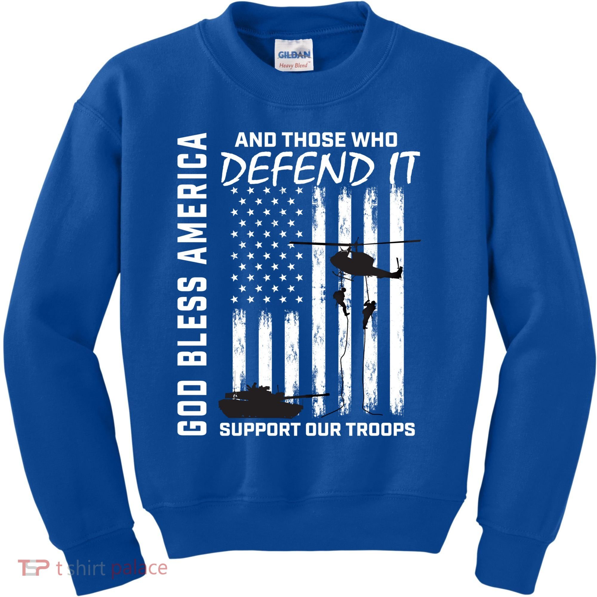 God Bless America Support Our Troops Veterans American Flag Meaningful Gift Kids Sweatshirt