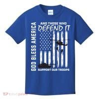God Bless America Support Our Troops Veterans American Flag Meaningful Gift Kids T-Shirt thumb 0