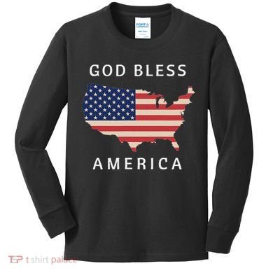 God Bless America Kids Long Sleeve Shirt