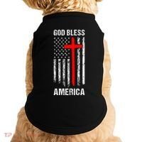 God Bless America Christian Patriot Usa Flag Doggie Tank thumb 0