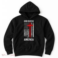 God Bless America Christian Patriot Usa Flag Hoodie thumb 0