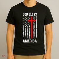 God Bless America Christian Patriot Usa Flag T-Shirt thumb 3