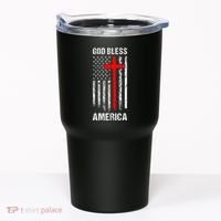 God Bless America Christian Patriot Usa Flag Tumbler thumb 0