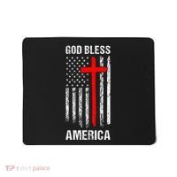 God Bless America Christian Patriot Usa Flag Mousepad thumb 0