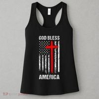 God Bless America Christian Patriot Usa Flag Women's Tank Top thumb 3