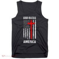 God Bless America Christian Patriot Usa Flag Tank Top thumb 0