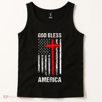God Bless America Christian Patriot Usa Flag Tank Top thumb 2
