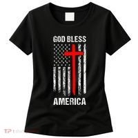 God Bless America Christian Patriot Usa Flag Women's T-Shirt thumb 0
