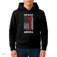 God Bless America Christian Patriot Usa Flag Kids Hoodie thumb 4
