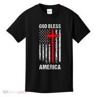 God Bless America Christian Patriot Usa Flag Kids T-Shirt thumb 0