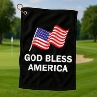 God Bless America Cool Gift Golf Towel thumb 1