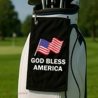 God Bless America Cool Gift Golf Towel thumb 2