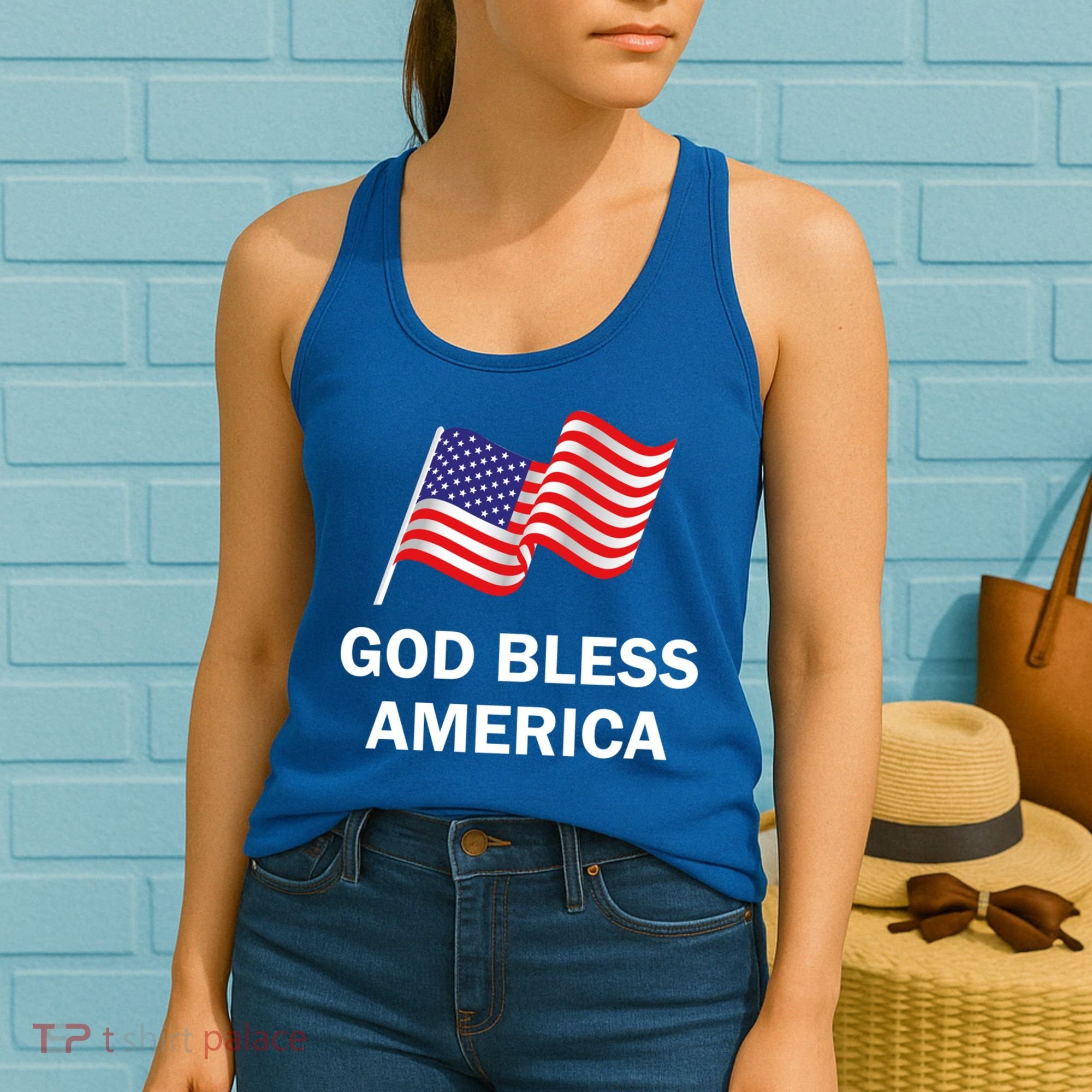 God Bless America Cool Gift Women's Tank Top