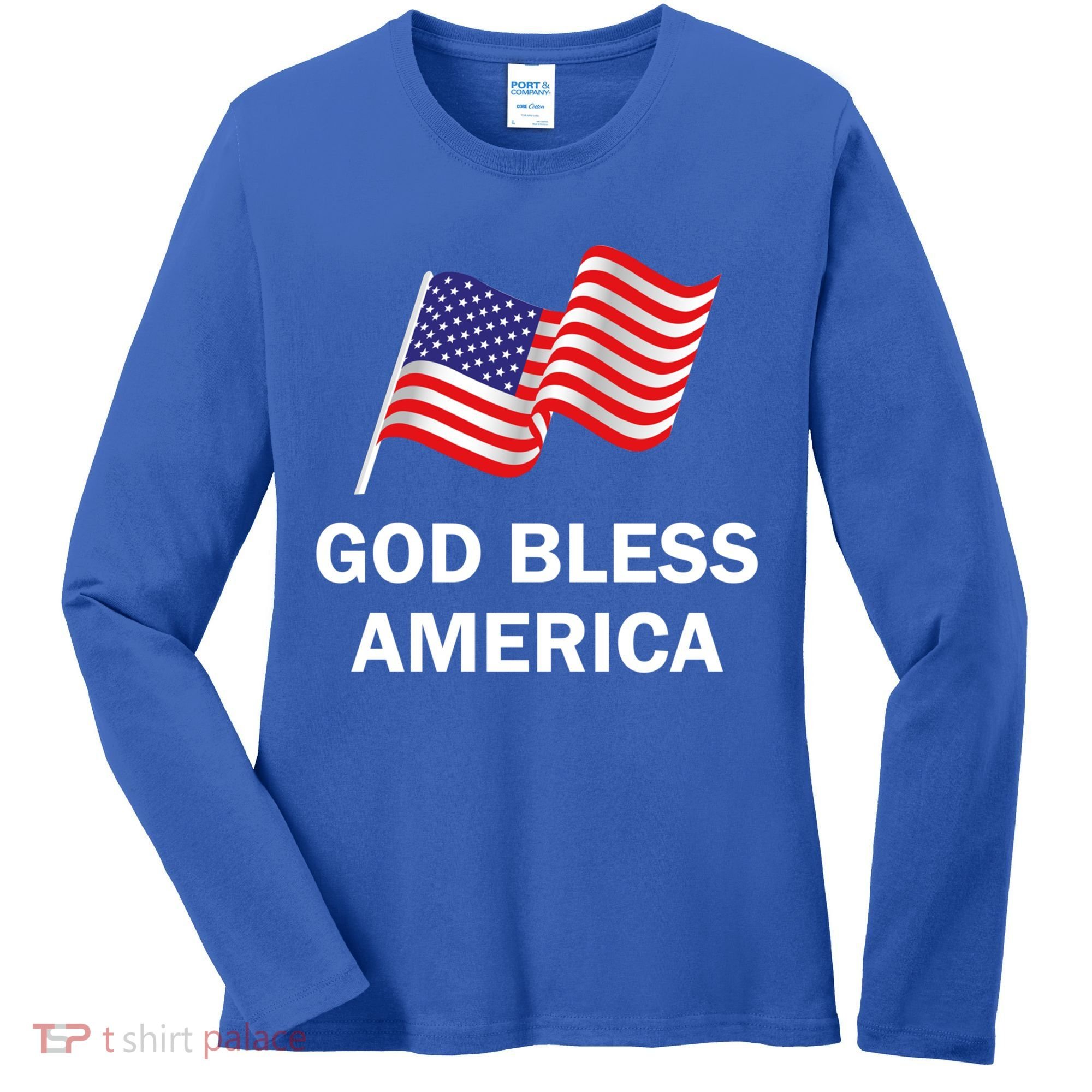 God Bless America Cool Gift Women's Long Sleeve Shirt