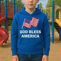 God Bless America Cool Gift Kids Hoodie thumb 2