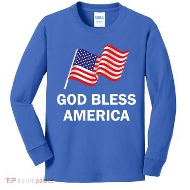 God Bless America Cool Gift Kids Long Sleeve Shirt