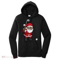 Golf Black African American Santa Claus Golfer Golfing Dad Great Gift Women's Hoodie thumb 0