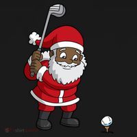 Golf Black African American Santa Claus Golfer Golfing Dad Great Gift Women's Hoodie thumb 2