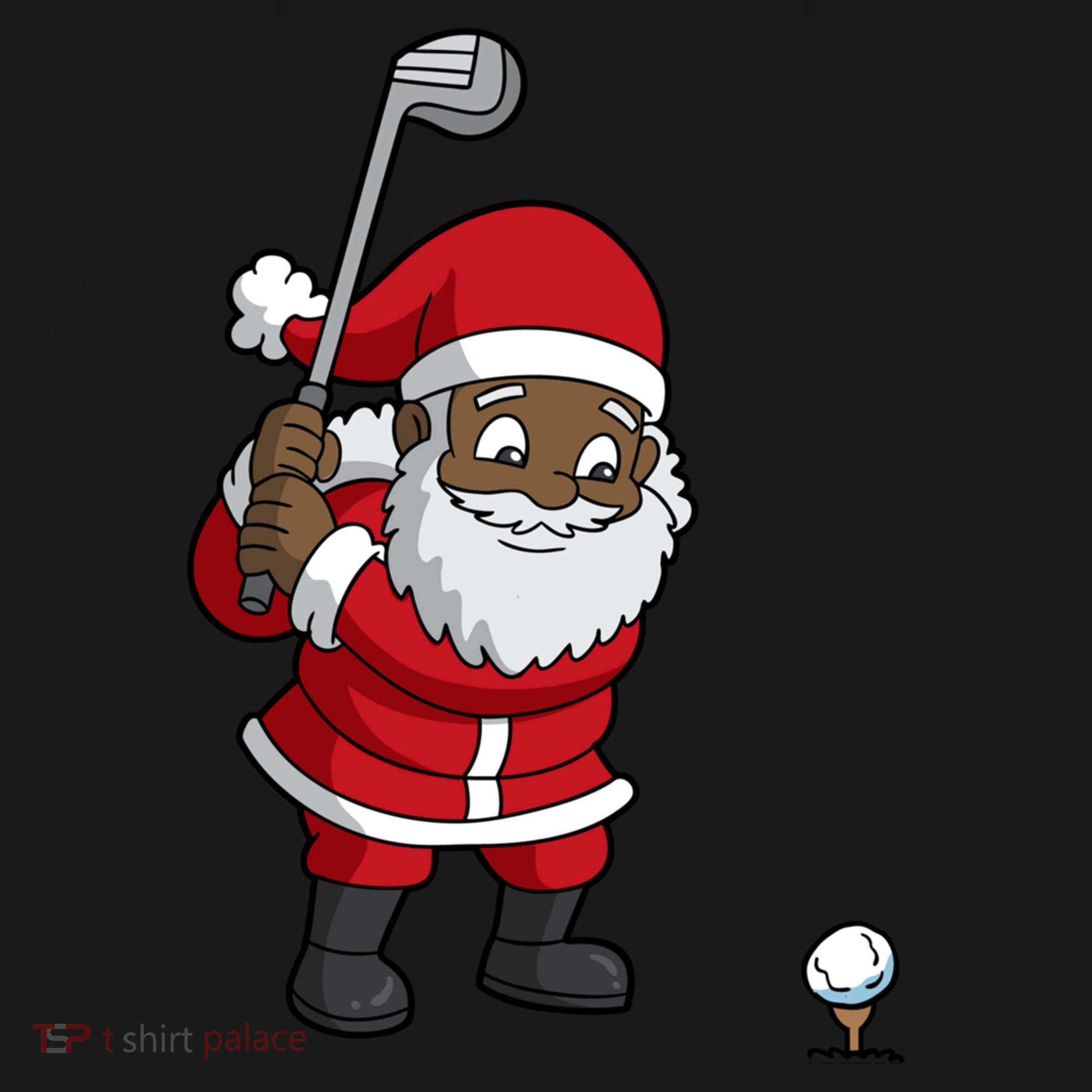 Golf Black African American Santa Claus Golfer Golfing Dad Great Gift Women's Hoodie