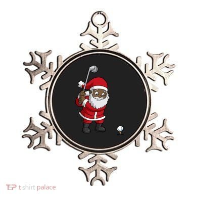 Golf Black African American Santa Claus Golfer Golfing Dad Great Gift Ornament