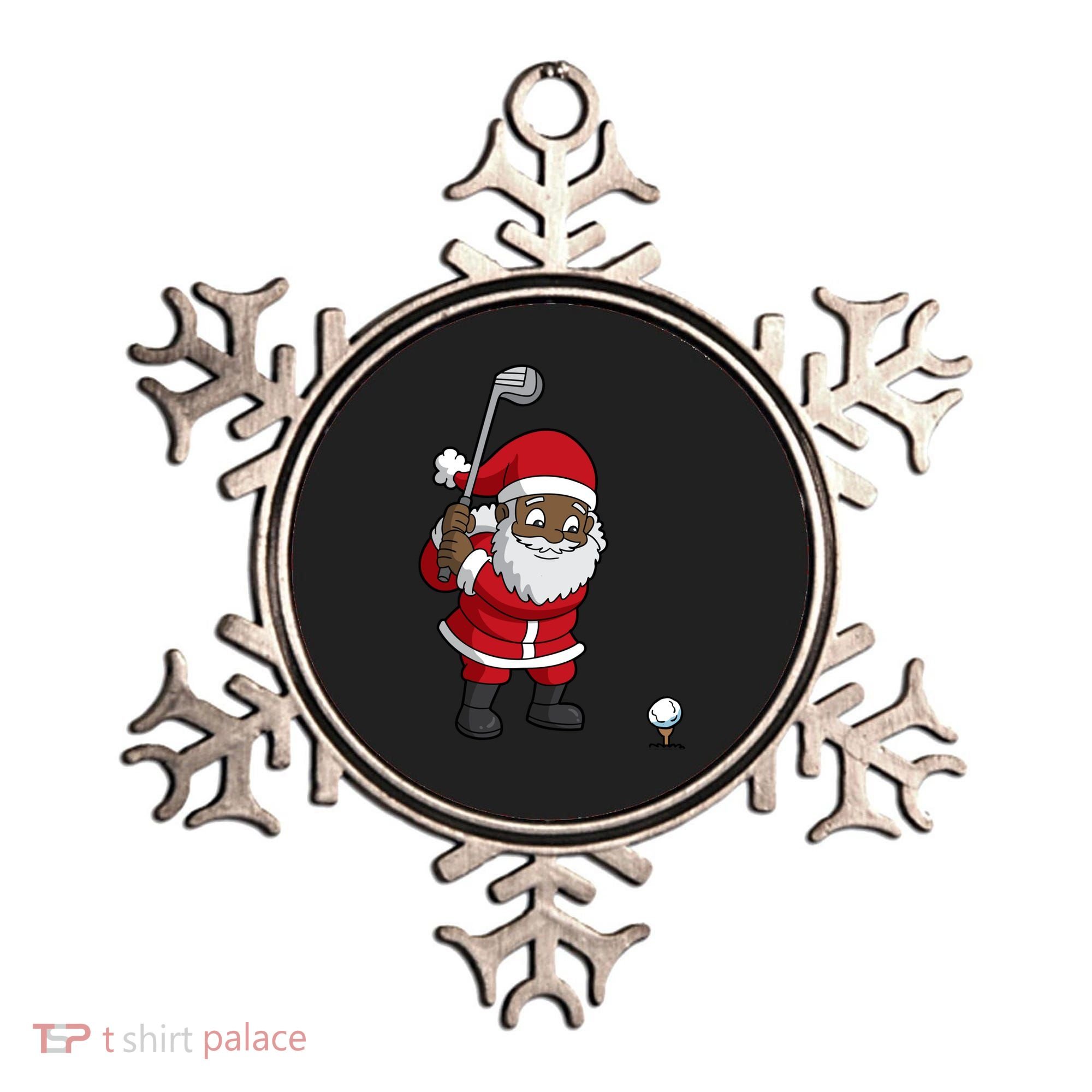 Golf Black African American Santa Claus Golfer Golfing Dad Great Gift Ornament