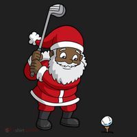 Golf Black African American Santa Claus Golfer Golfing Dad Great Gift Hat thumb 2