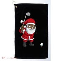 Golf Black African American Santa Claus Golfer Golfing Dad Great Gift Golf Towel thumb 0