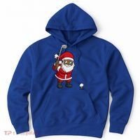 Golf Black African American Santa Claus Golfer Golfing Dad Great Gift Hoodie thumb 0