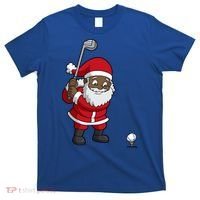 Golf Black African American Santa Claus Golfer Golfing Dad Great Gift T-Shirt thumb 0