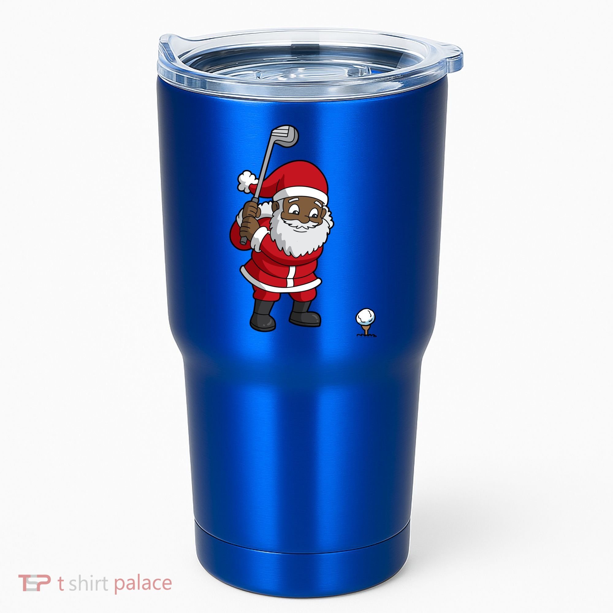 Golf Black African American Santa Claus Golfer Golfing Dad Great Gift Tumbler