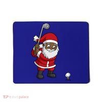 Golf Black African American Santa Claus Golfer Golfing Dad Great Gift Mousepad thumb 0