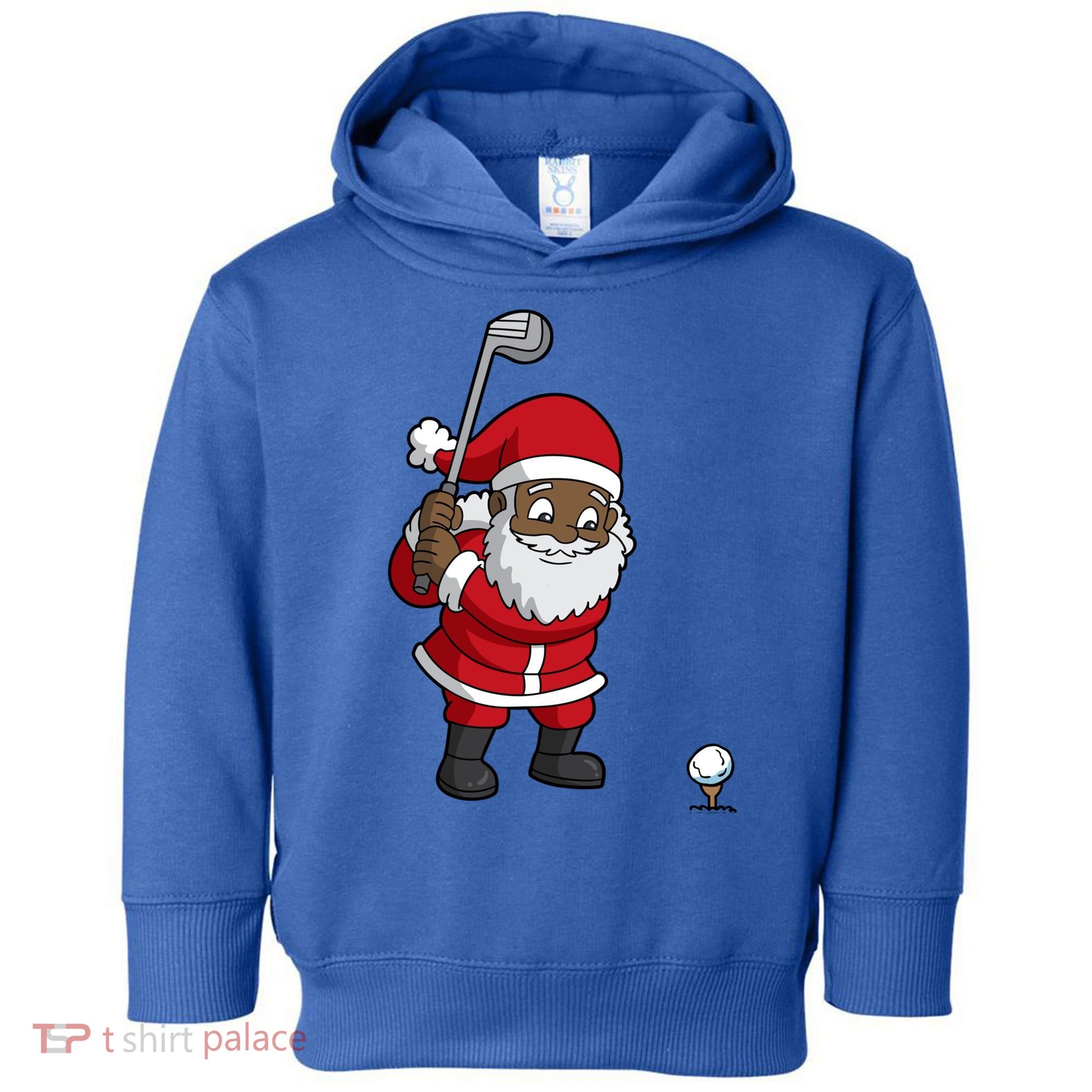 Golf Black African American Santa Claus Golfer Golfing Dad Great Gift Toddler Hoodie