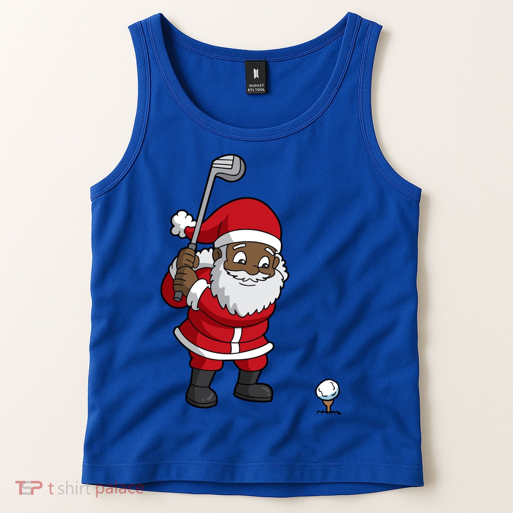 Golf Black African American Santa Claus Golfer Golfing Dad Great Gift Tank Top