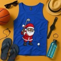 Golf Black African American Santa Claus Golfer Golfing Dad Great Gift Tank Top thumb 4