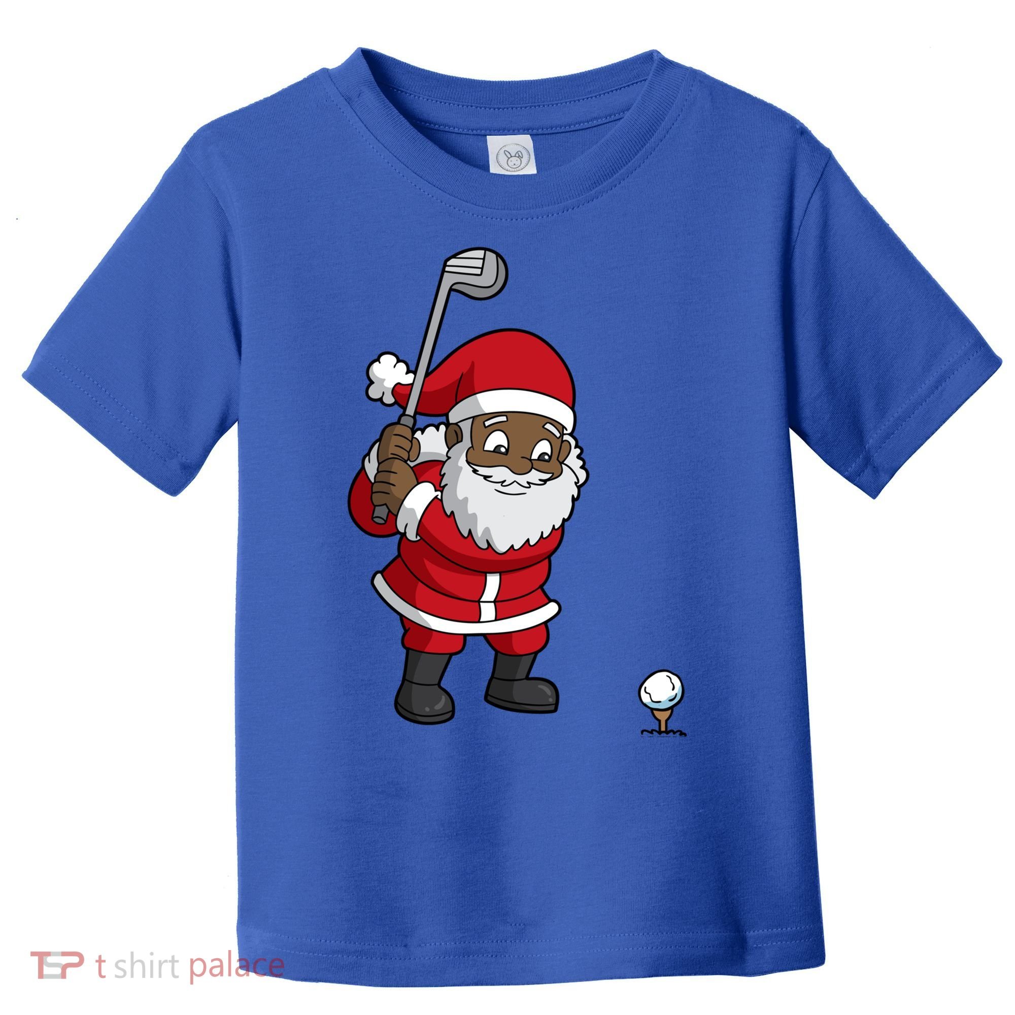 Golf Black African American Santa Claus Golfer Golfing Dad Great Gift Toddler T-Shirt