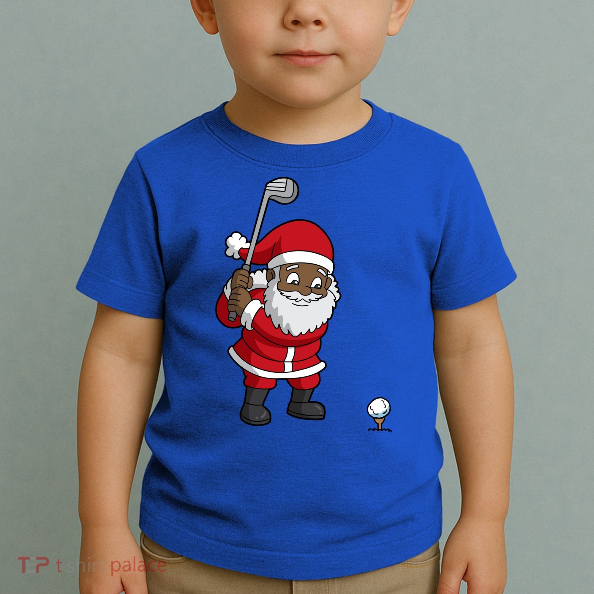 Golf Black African American Santa Claus Golfer Golfing Dad Great Gift Toddler T-Shirt