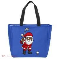 Golf Black African American Santa Claus Golfer Golfing Dad Great Gift Tote Bag thumb 0