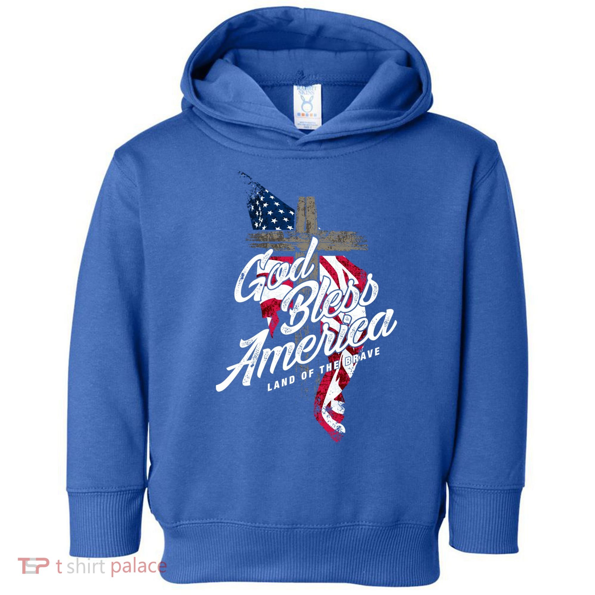 God Bless America Land Of The Brave Gift Toddler Hoodie