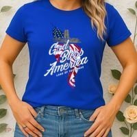 God Bless America Land Of The Brave Gift Women's T-Shirt thumb 2