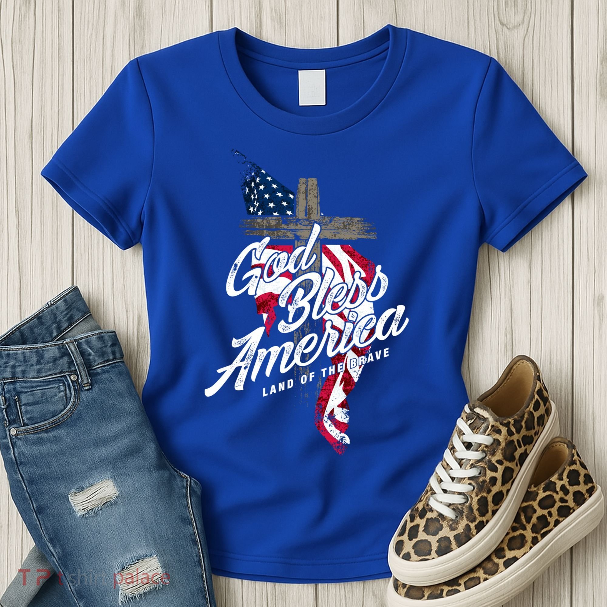 God Bless America Land Of The Brave Gift Women's T-Shirt