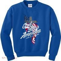 God Bless America Land Of The Brave Gift Kids Sweatshirt thumb 0