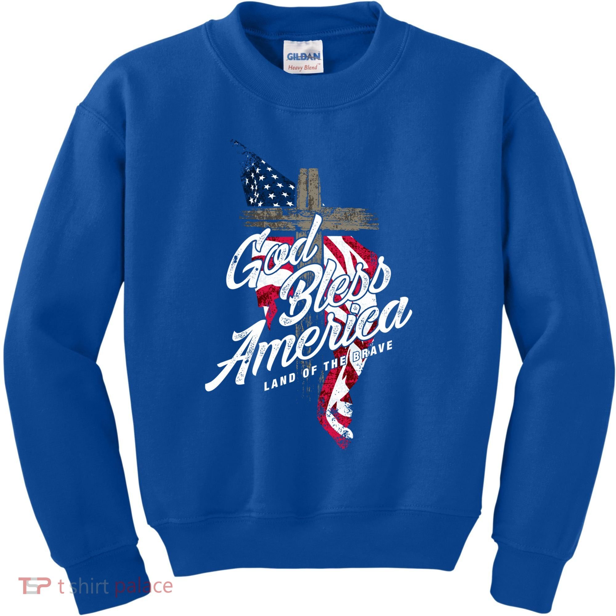 God Bless America Land Of The Brave Gift Kids Sweatshirt