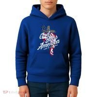 God Bless America Land Of The Brave Gift Kids Hoodie thumb 4