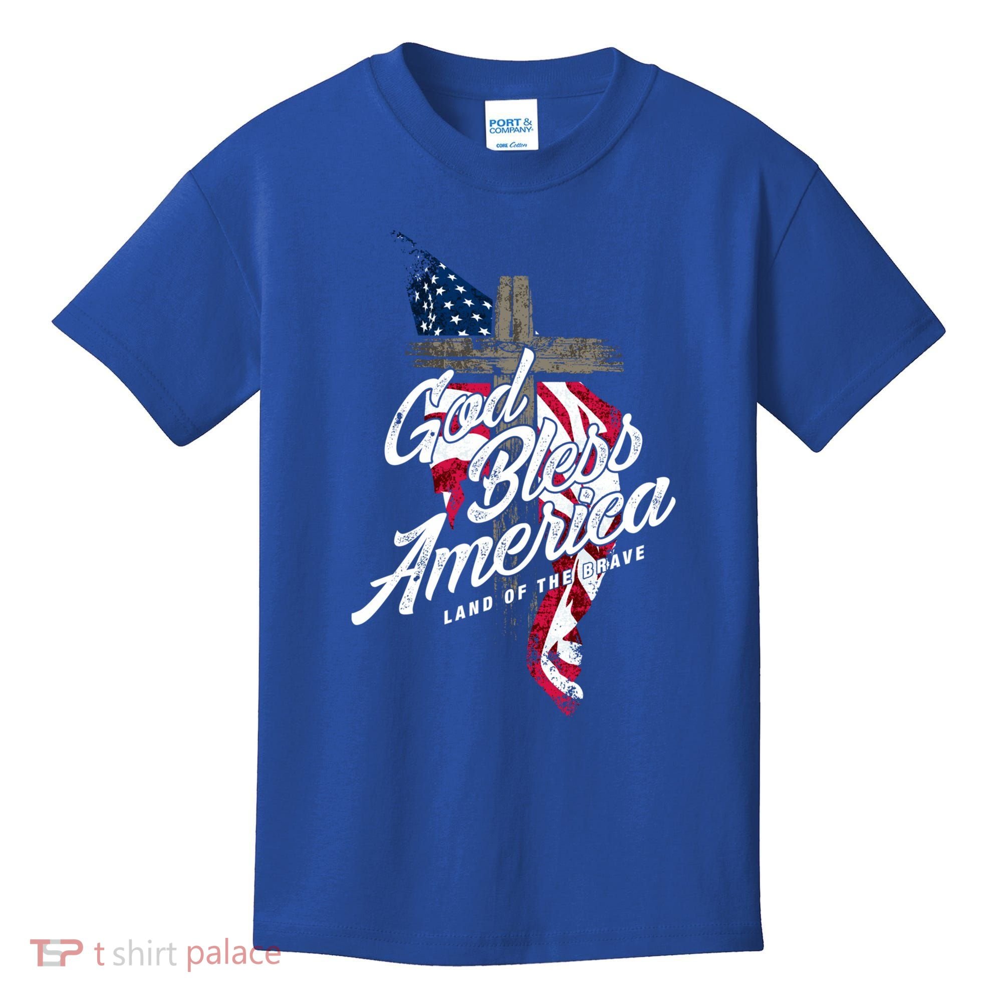 God Bless America Land Of The Brave Gift Kids T-Shirt