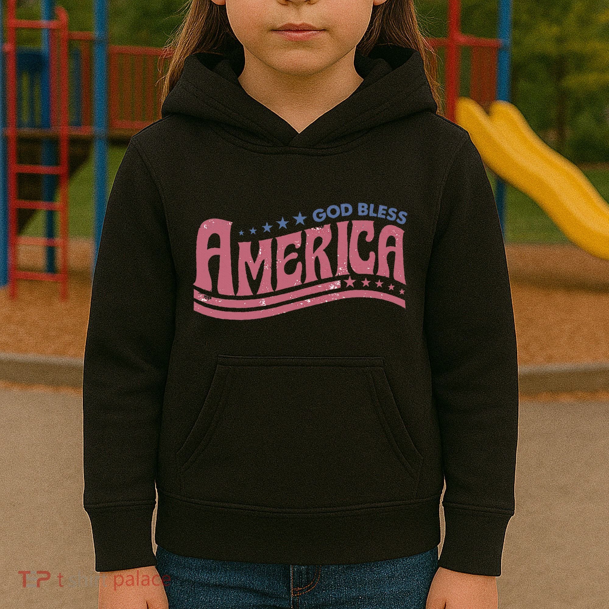 God Bless America Independence Day Kids Hoodie