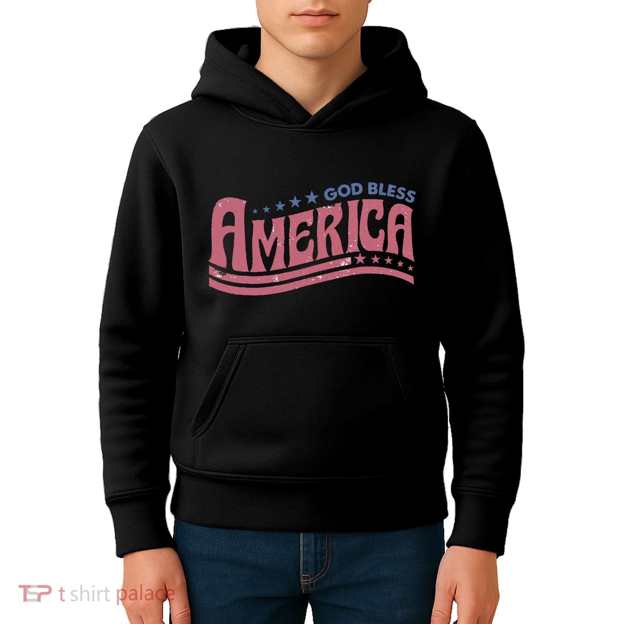 God Bless America Independence Day Kids Hoodie