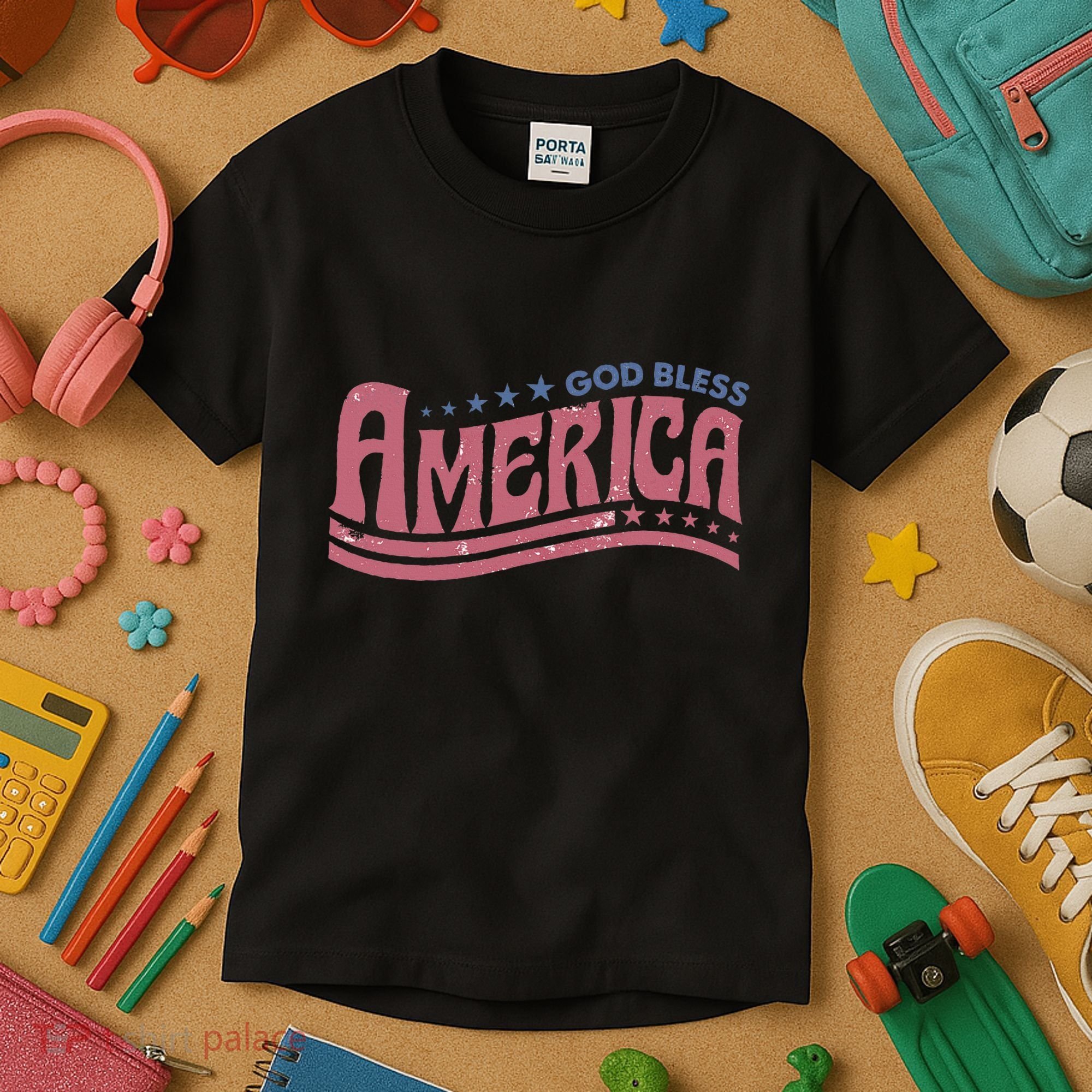 God Bless America Independence Day Kids T-Shirt
