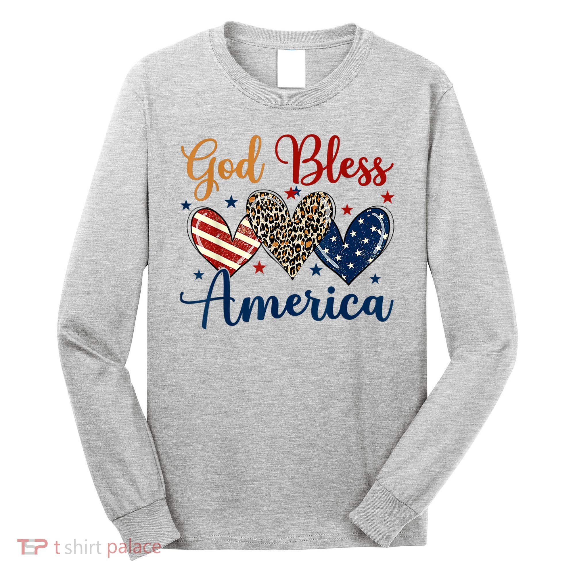 God Bless America Patriotic 4th Of July American Christians Long Sleeve Shirt